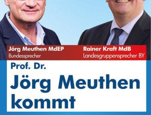 Prof. Dr. Jörg Meuthen kommt am 4. Mai 2019 nach Landsberg a.L.